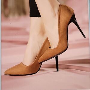 SHOEDAZZLE POINTED TOE HIGH HEEL STILETTOS SUEDE PUMP